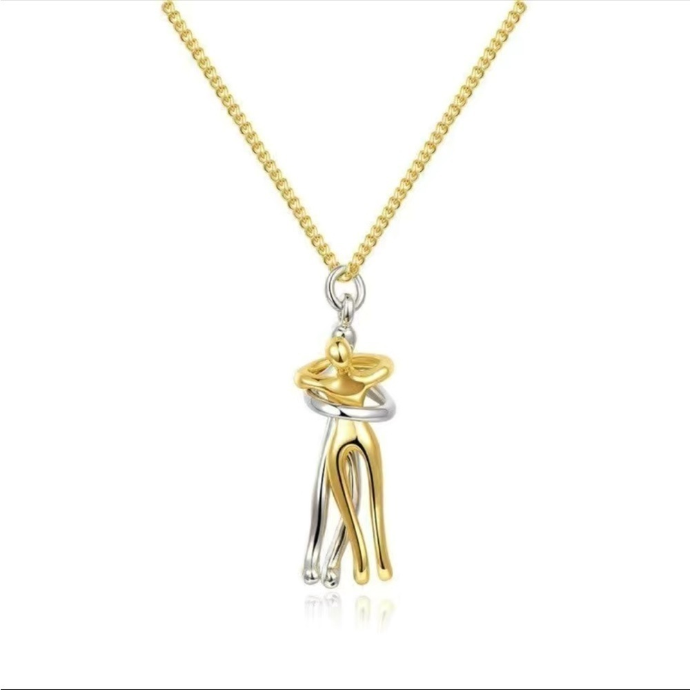 Couple Hug Pendant Necklace